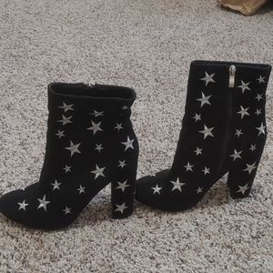*SOLD* Black Faux Swede Starry Boots